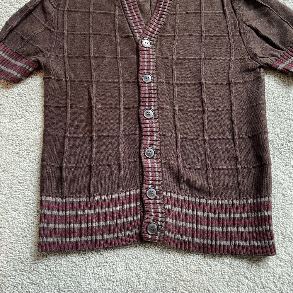 DOLCE & GABBANA Brown Button Down Short Sleeve Sweater S/M (US 6) - Picture 4 of 5